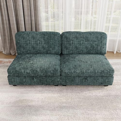 Comfy Chenille Upholstered Reversible Storage Chaise Lounge Indoor for Living, view 6