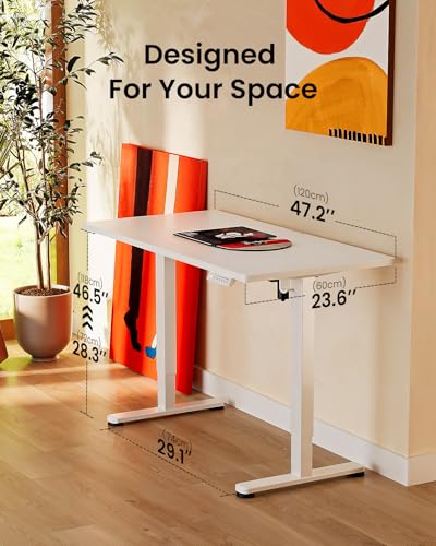 Height Adjustable Electric Standing Desk, 48 x 24 Inches Sit Stand up Desk, view 4