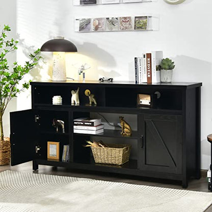 Modern Farmhouse TV Stand, 59-Inch Storage Cabinet for TVs Up to 65 Inches, view 7