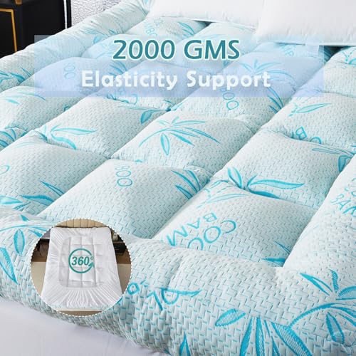 5 Inch Queen Mattress Topper Breathable Bamboo Viscose Air Layer, view 3