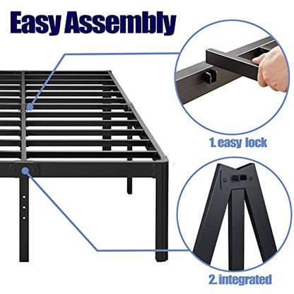 18in Full Size Bed Frame No Box Spring Needed, view 5