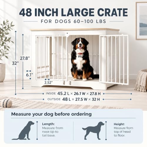 48 Inch Dog Crate Furniture for Medium to Large Dogs, Large Size, view 5
