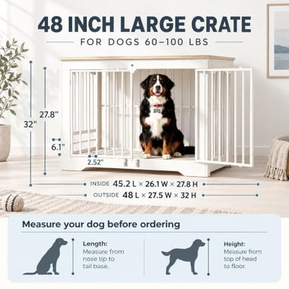 48 Inch Dog Crate Furniture for Medium to Large Dogs, Large Size, view 5