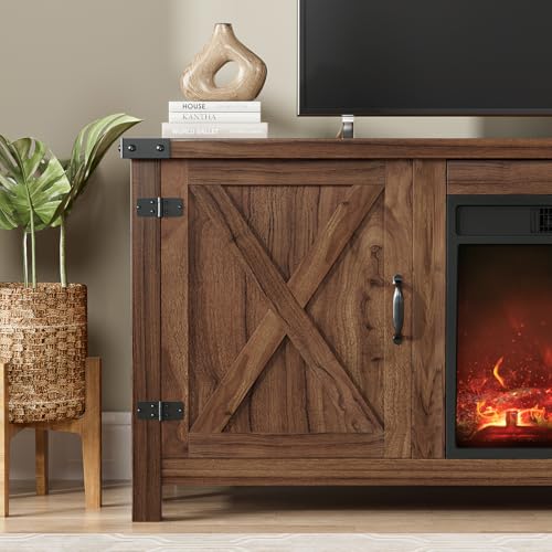 58 Inch Fireplace TV Stand for TVs up to 65 Inch, Brown, view 6