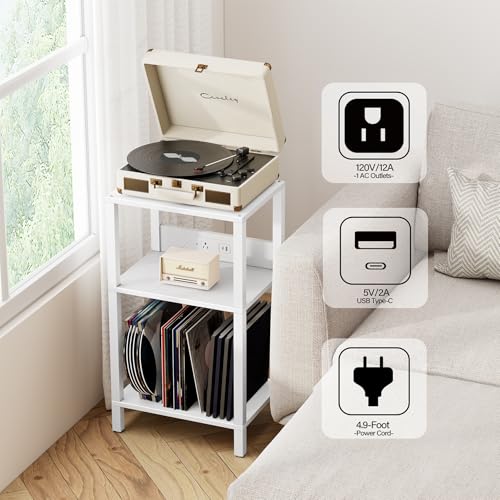 Record Player Stand with Storage Up to 100 Albums, view 5