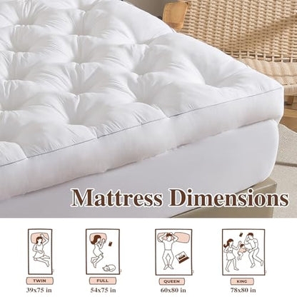 5 Inch Memory Foam Mattress Topper (Queen, 60x80),Deep Pocket, view 8