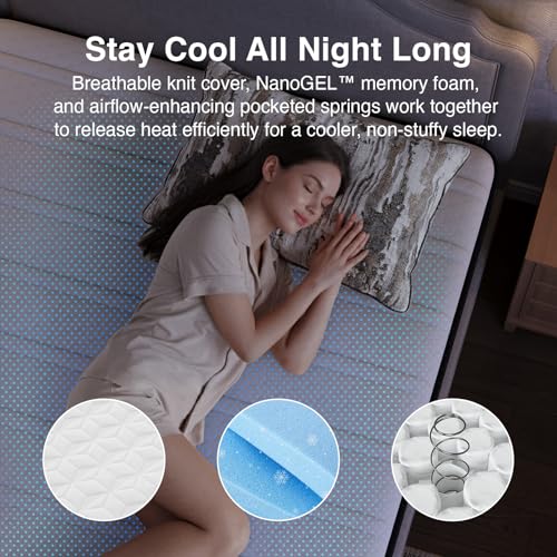 Queen Mattress 12 Inch, Cooling Hybrid Mattress with Upgraded Coils, view 7