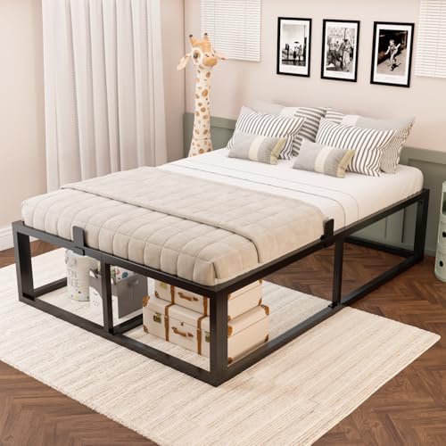 18 Inch King Bed Frame with Steel Slat Support, view 3