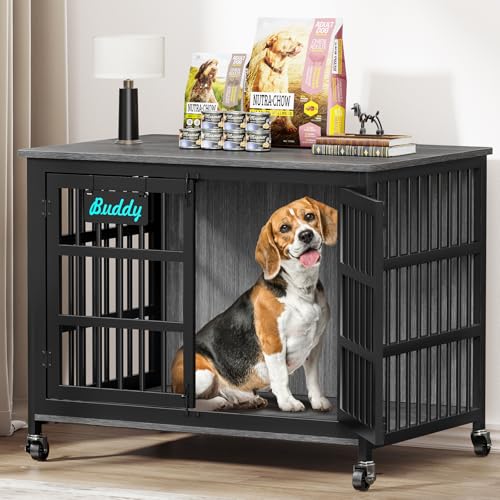 41"/33"/27" Dog Crate Furniture with Name Tag, view 2