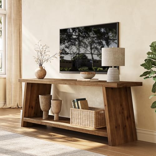 Solid Wood TV Stand, Farmhouse Media Console for 55/60/65 inch TV, view 4