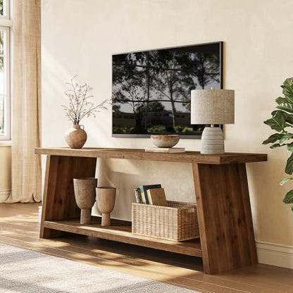 Solid Wood TV Stand, Farmhouse Media Console for 55/60/65 inch TV, view 4