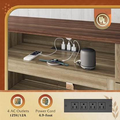 TV Stand for 75 Inch TV, Entertainment Center with Storage & Power Outlet, view 5