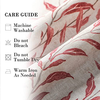Kitchen Curtain Tiers for Bedroom, Top Pocket Home Decor 36 Inch Long Window Tier Valances for Porch Living Room, 2 Panels, 30X36 Inch, Red