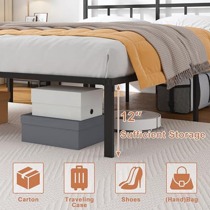 14 inch Full Bed Frame -Platform Bed Frame with Headbroad Metal Bed Frame, view 5