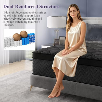 Upgraded Luxury 12 Inch Hybrid Twin Size Mattress in a Box, Medium Firm, view 6
