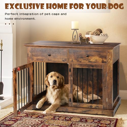 44 Inch Large Dog Crate Furniture, view 4