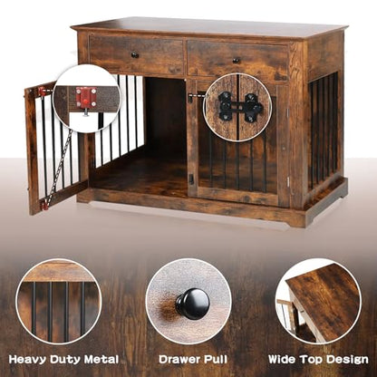 44 Inch Large Dog Crate Furniture, view 8