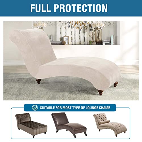 Chaise Lounge Cover Indoor Velvet Chaise Slipcover High Stretch Lounge Chair, view 6