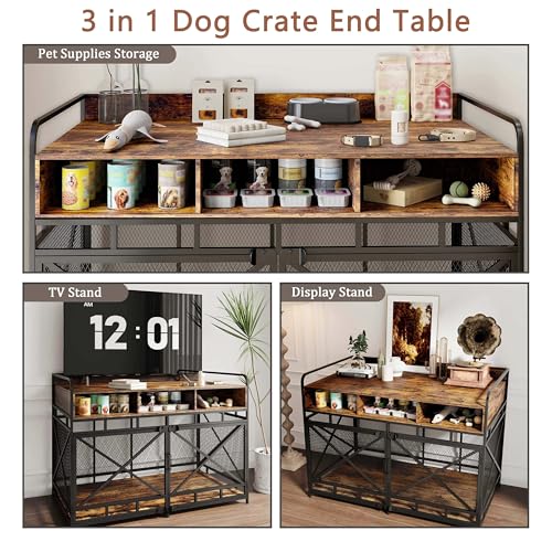 Dog Crate Furniture, 48" Heavy Duty Wooden Dog Crate End Table, view 4