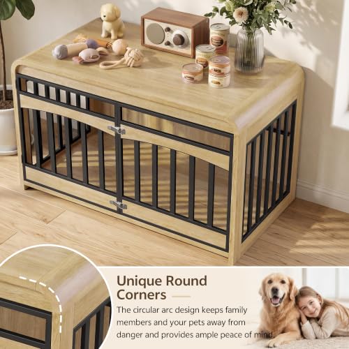39.4" Dog Crate Furniture, Wooden Dog Cage for Small & Medium Dog, view 6