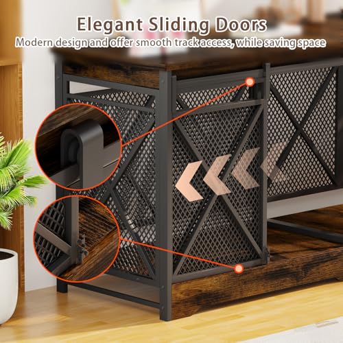 78" Double Dog Crate with Divider, Caramel Brown, view 6