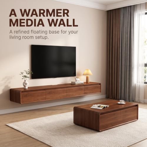 Floating TV Stand Wall Mounted TV Cabinet with Storage for Living Room, view 7