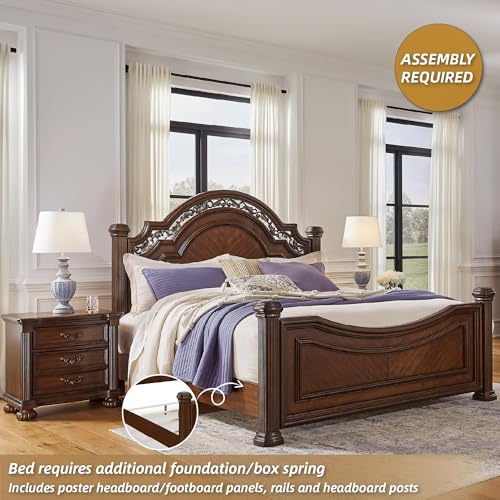 Signature Design by Ashley California King Poster Bed Frame with Headboard, view 4