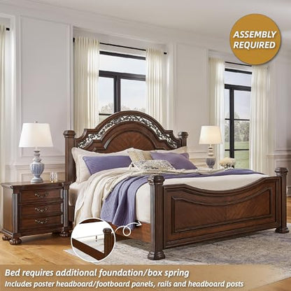 Signature Design by Ashley California King Poster Bed Frame with Headboard, view 4