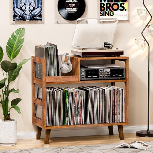 Record Player Stand with Vinyl Storage Turntable Stand, view 3