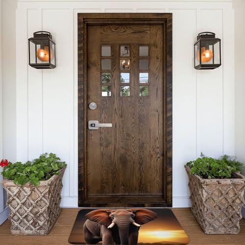 Elephant sunset non slip indoor door mat, view 8