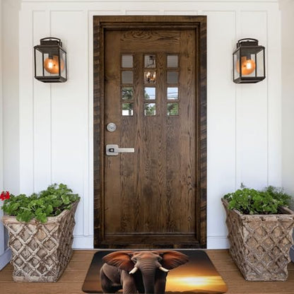 Elephant sunset non slip indoor door mat, view 8