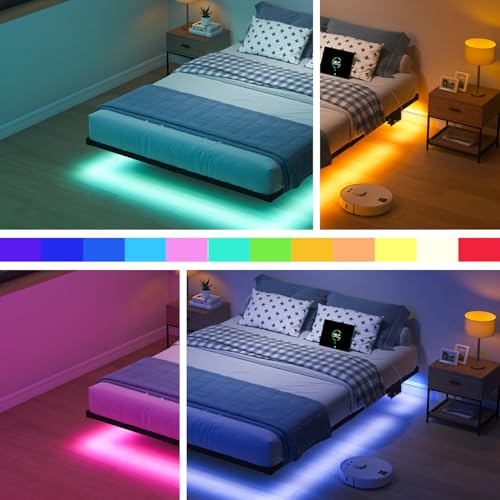 Floating Bed Frame with Charging Station, view 7