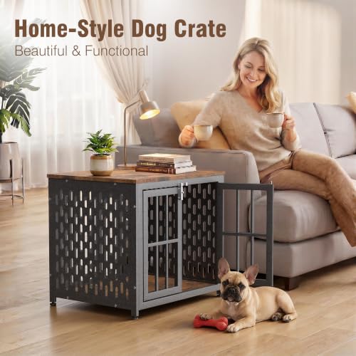 Heavy Duty 26 Inch Indestructible Furniture Dog Crate for High Anxiety Dogs, view 3