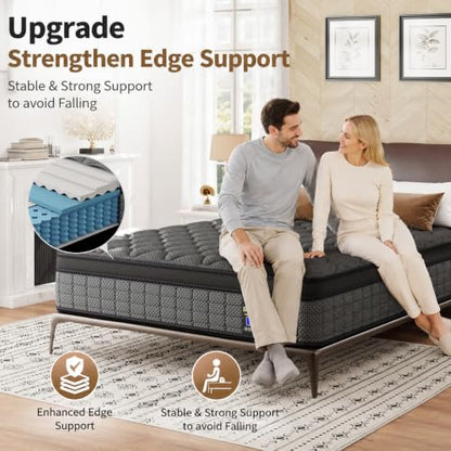 12 Inch Twin Mattress, Medium Hybrid Twin Size Mattress in a Box, view 6