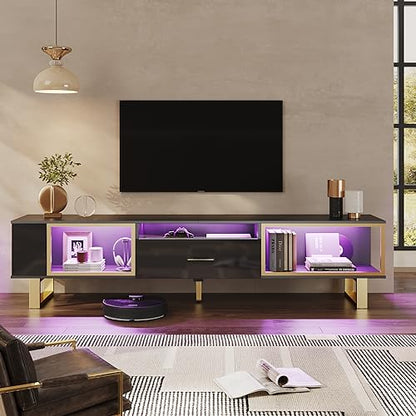 70 inch TV Stand with LED Lights for 75 inch TV, view 5