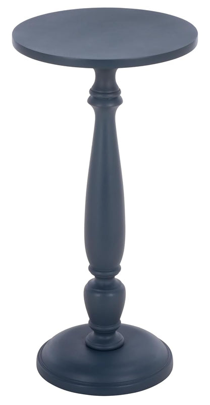 SAFAVIEH Furniture - Rue Accent Table - Navy Blue - Solid Wood Pedestal Side Table - Round Top Modern Design - Fully Assembled - Ideal for Living Room, Bedroom, 12.5" W x 12.5" D x 24.5" H (ACC3266A)