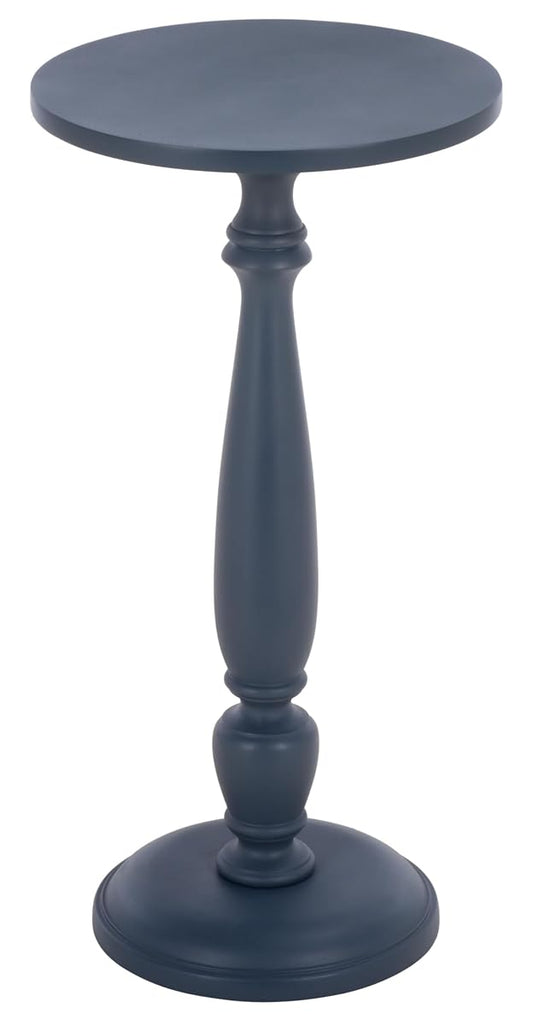 SAFAVIEH Furniture - Rue Accent Table - Navy Blue - Solid Wood Pedestal Side Table - Round Top Modern Design - Fully Assembled - Ideal for Living Room, Bedroom, 12.5" W x 12.5" D x 24.5" H (ACC3266A)