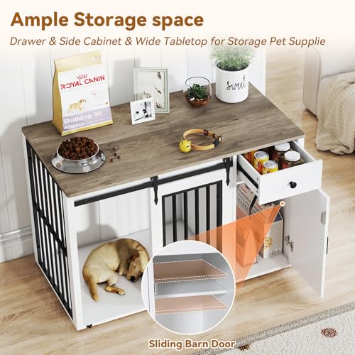 44" Dog Crate Furniture, Dog Kennel (44" Right Facing Door), view 4