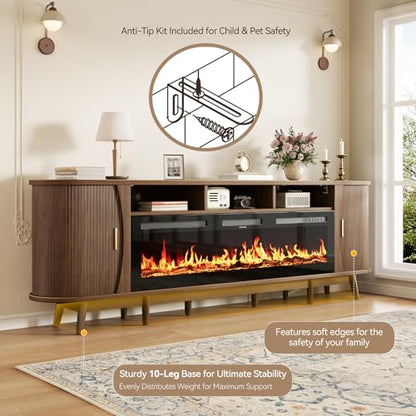 97" Fireplace TV Stand for 100" TV, view 7