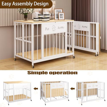 31.5" Foldable Dog Crate Furniture for Small Medium Dogs, view 3