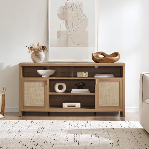 63" Rattan TV Stand for 55" 65" TV, view 7