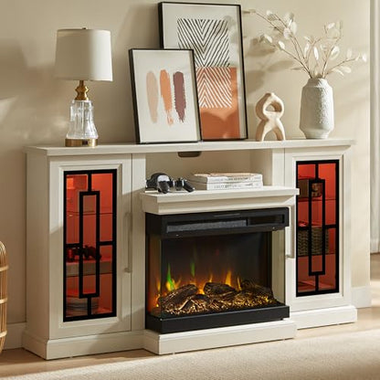 59 Inch LED TV Stand with 3-Side Glass Fireplace, view 2