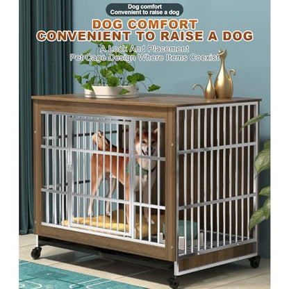 Rustic Heavy Duty Dog Crate Furniture, view 4