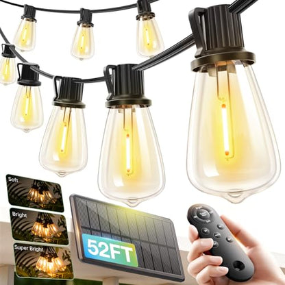 52 FT Solar String Lights Waterproof, view 2