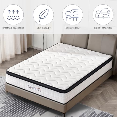 12 Inch Queen New Hybrid Mattress, Medium Firm, Reinforced Edge, view 4