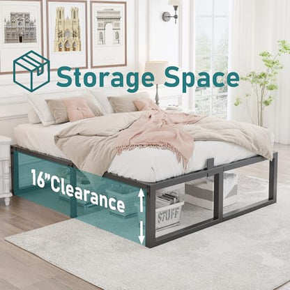 King Bed Frame, 18 Inch High 3500 lbs Metal Platform, view 5