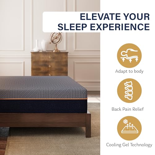 EGOHOME King 12 inch Copper Gel Memory Foam Mattress Pressure Relief Medium, view 6