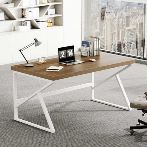 Farmhouse Desk Computer Table, Modern Home Office Desk, Student Desk for Bedroom, view 4