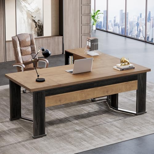 70.86" Executive Desk with Mobile File Cabinet, view 2