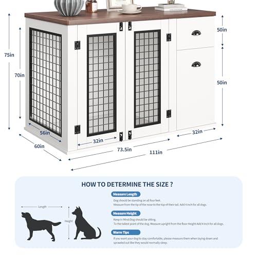 Multi-Functional Wooden Dog Crate Furniture with Drawers, view 5